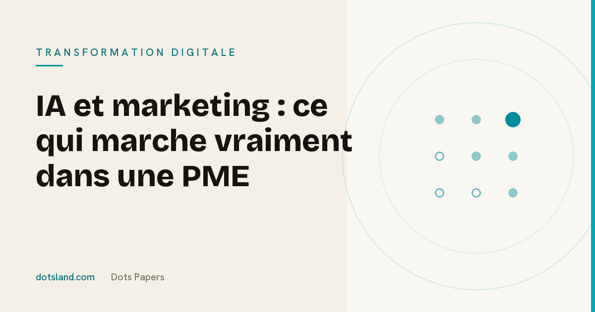 Couverture Dots Papers de l'article sur les usages de l'intelligence artificielle en marketing dans une PME