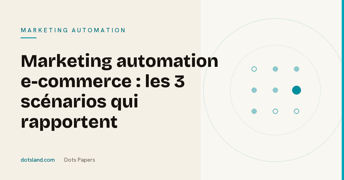 Couverture Dots Papers de l'article sur les trois scénarios de marketing automation rentables en e-commerce