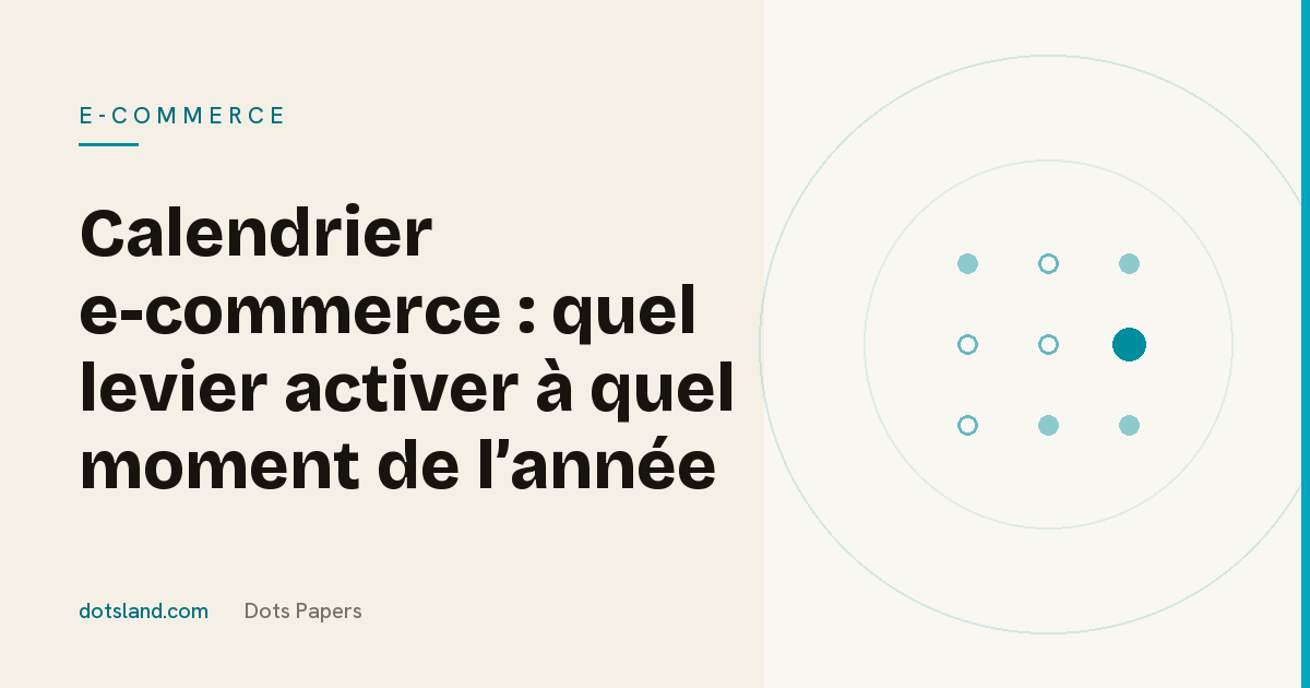 Couverture Dots Papers de l'article sur l'enchaînement des leviers marketing au fil de l'année en e-commerce