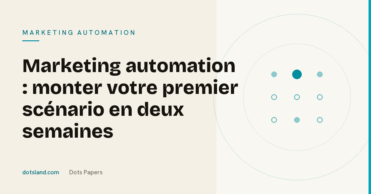 Couverture Dots Papers de l'article sur la mise en route d'un premier scénario de marketing automation