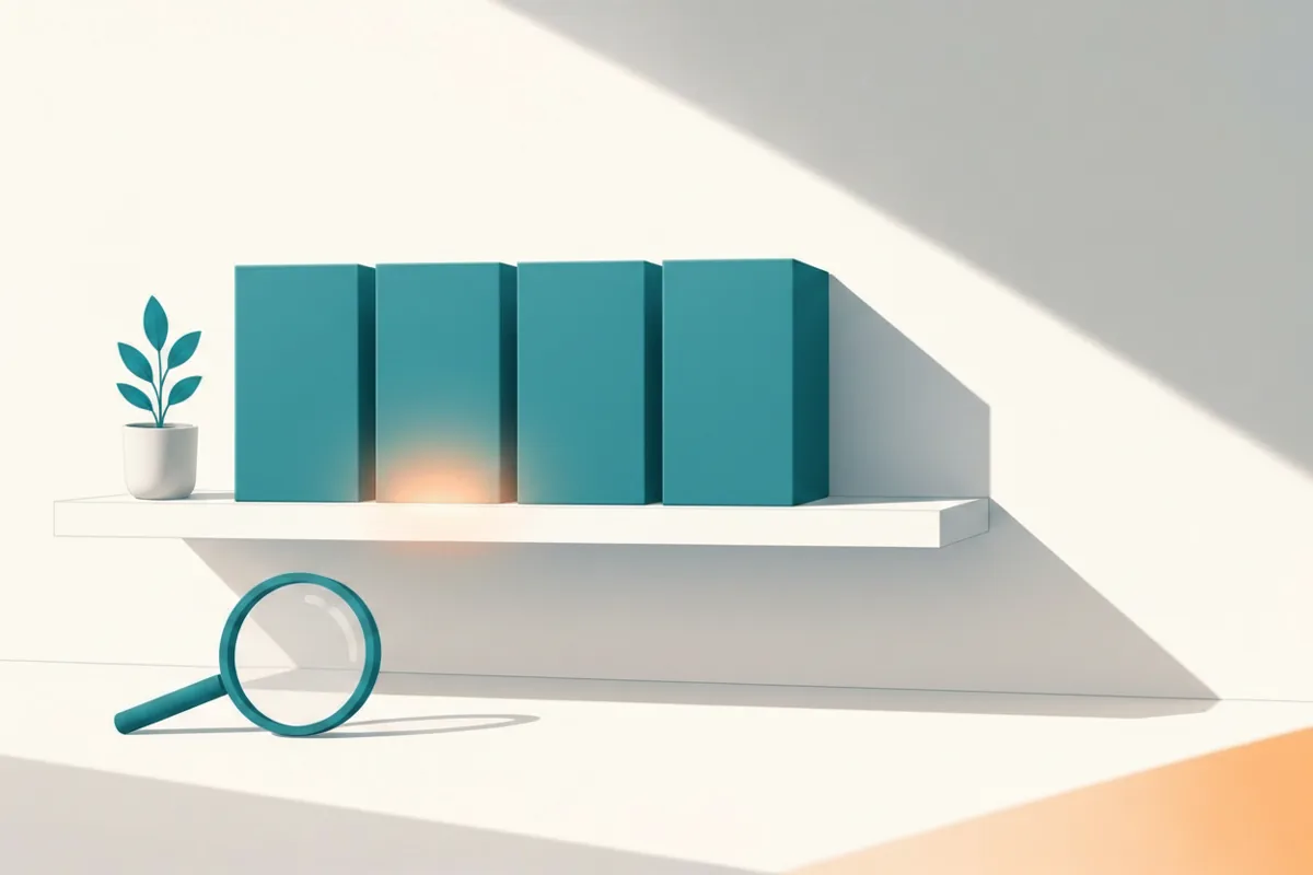 A shelf of modules with one lighting up and a magnifying glass beneath it: the AI hidden in your back office