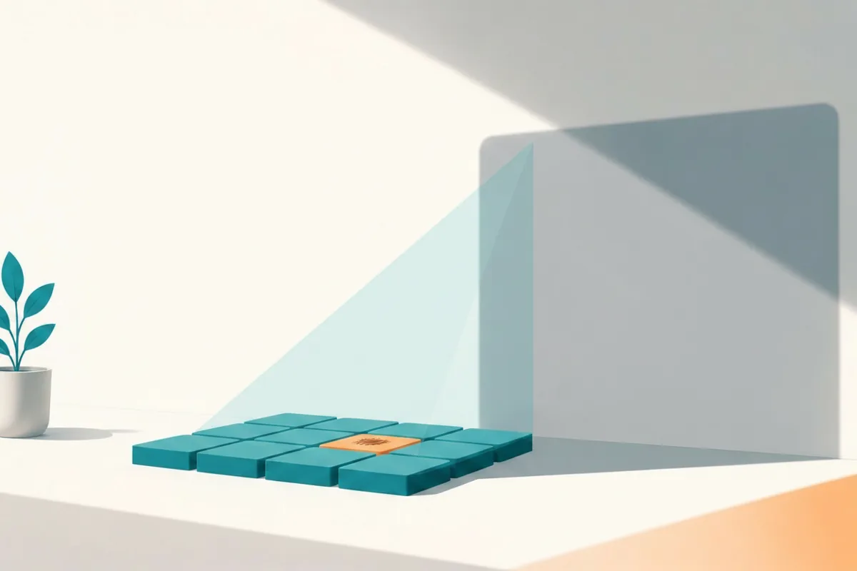 A beam sweeps a grid of modules and reveals the one containing AI