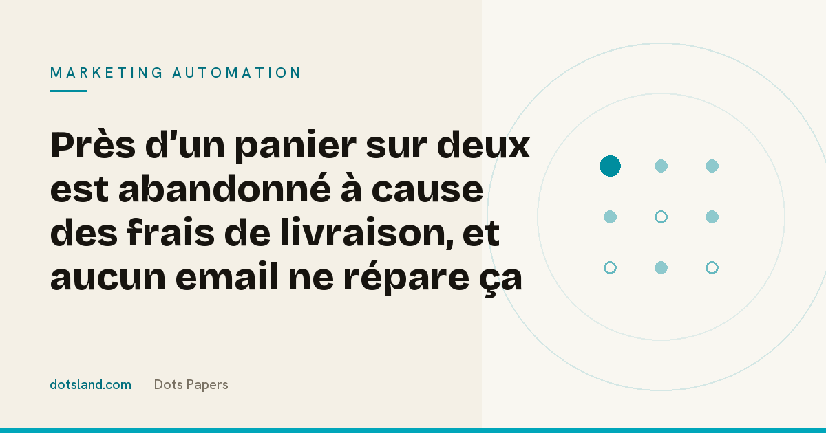 Couverture Dots Papers de l'article sur l'abandon de panier causé par les frais de livraison découverts au paiement