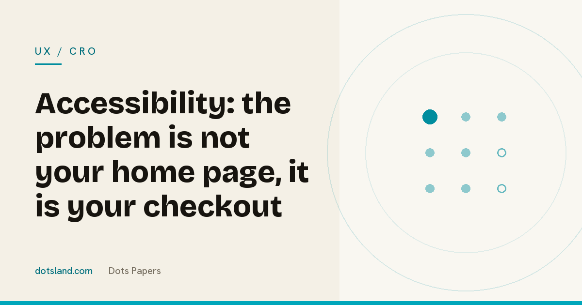 Dots Papers cover for the article on online shop accessibility and checkout blockages