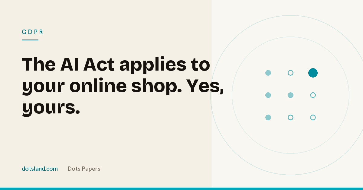 Dots Papers cover for the article on the AI Act and online shops