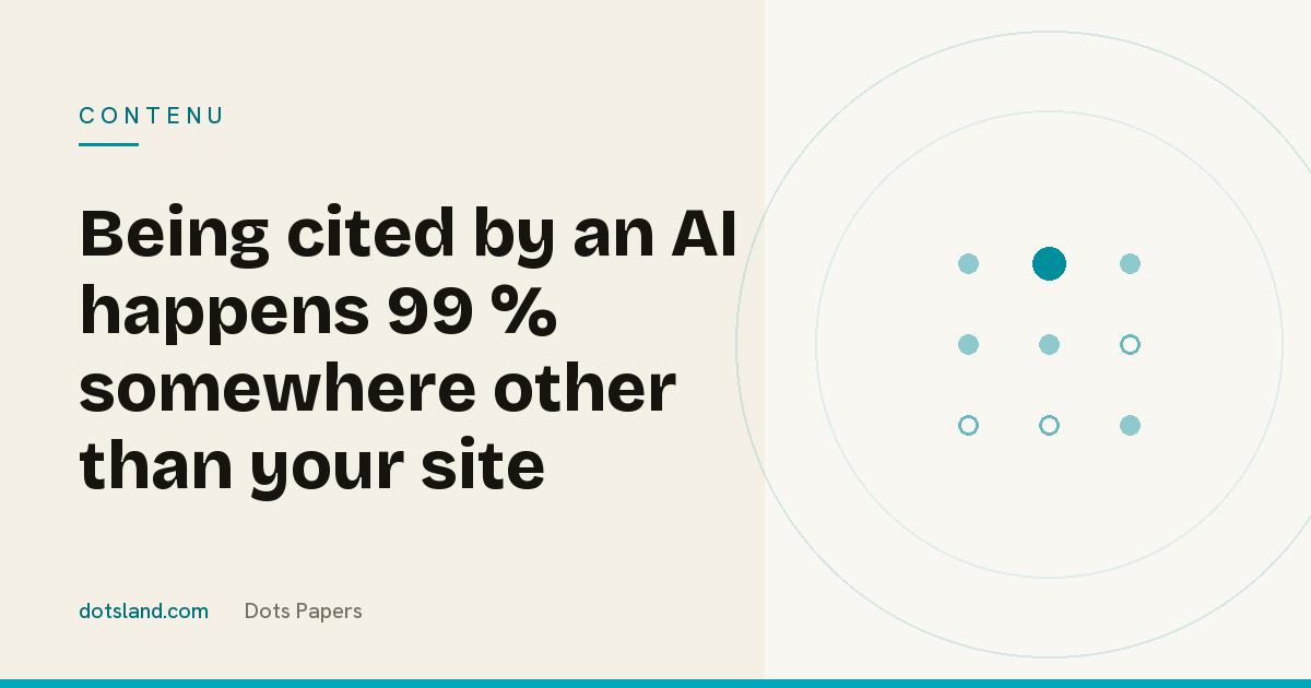 Dots Papers cover for the article on being cited by AI assistants and generative engines