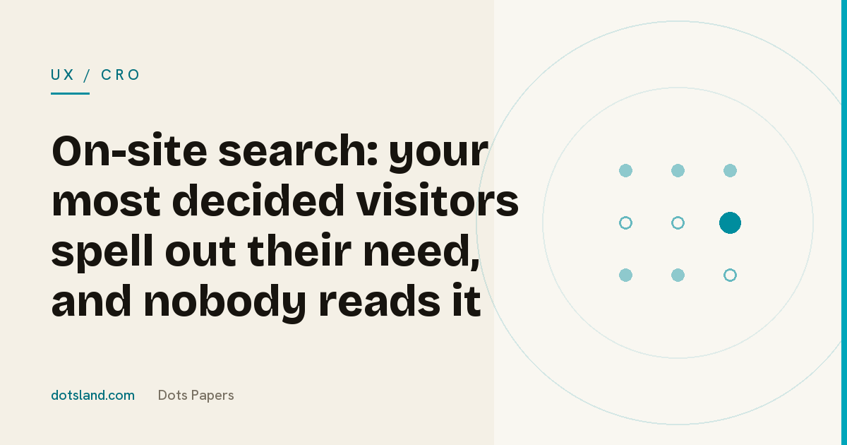 Dots Papers cover for the article on on-site search in an online shop