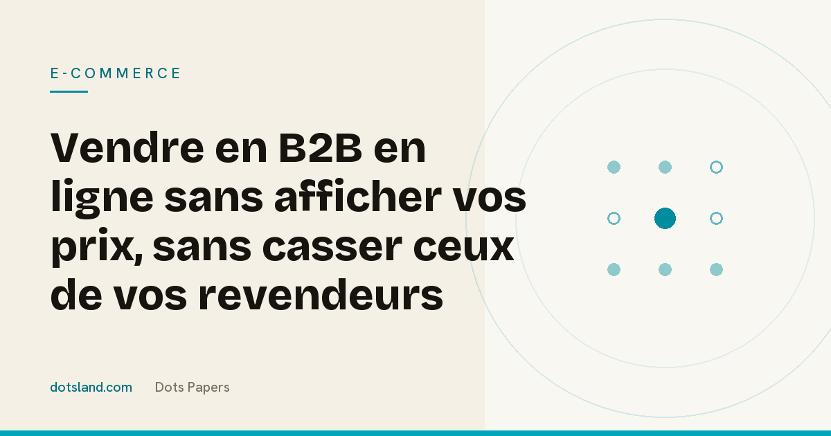 Couverture Dots Papers de l'article sur la vente B2B en ligne sans prix public