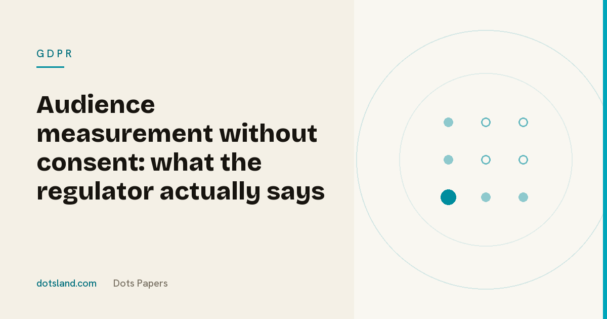 Dots Paper cover for the article on the CNIL consent exemption for audience measurement