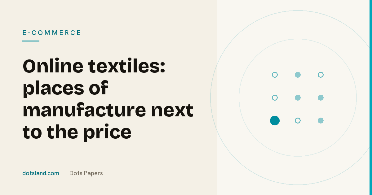 Dots Papers cover for the article on showing textile places of manufacture next to the price