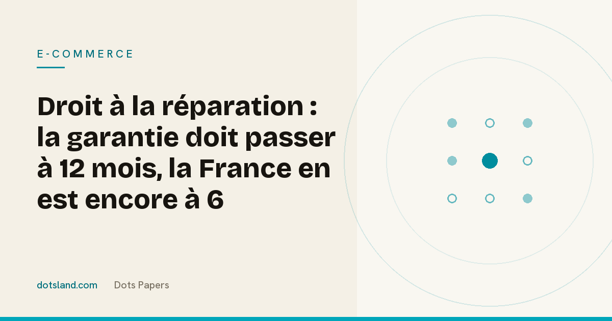 Couverture Dots Papers de l'article sur le droit à la réparation et la garantie de 12 mois