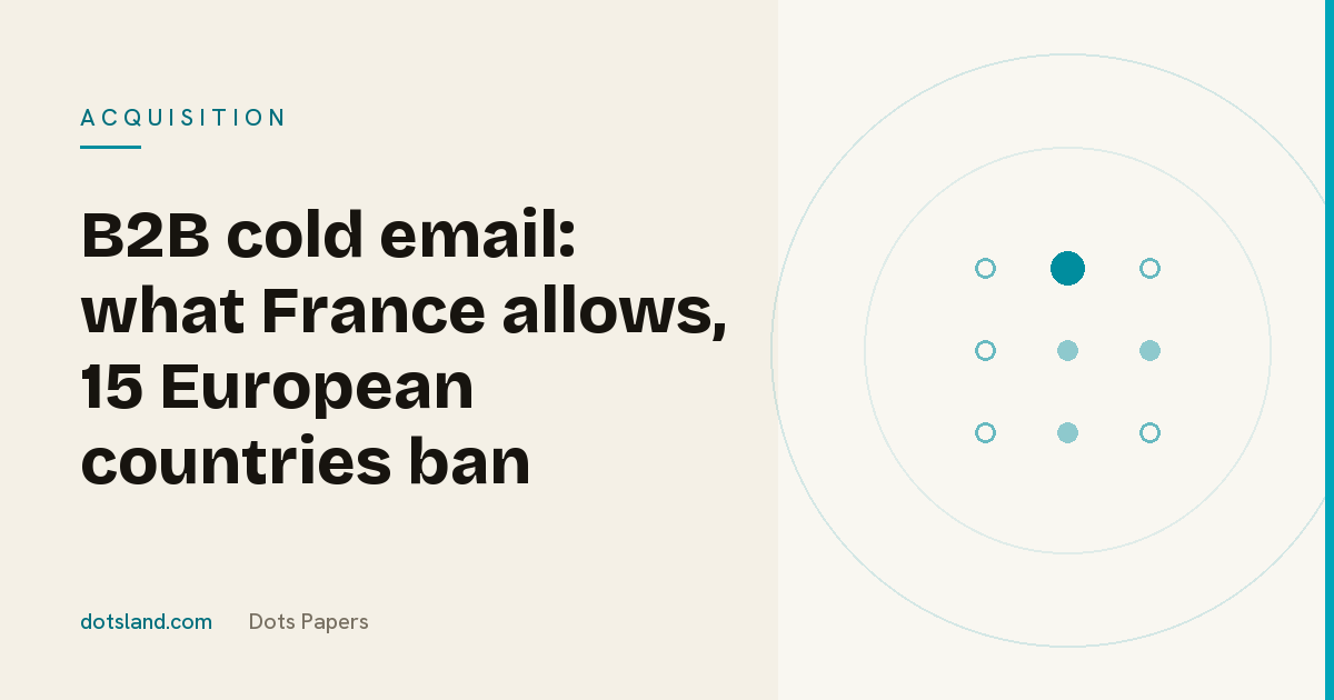 Dots Papers cover for the article on B2B cold email rules in Europe, country by country