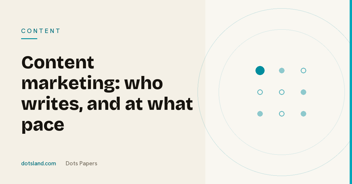 Dots Papers cover for the article on organising content production in a small business, Content section