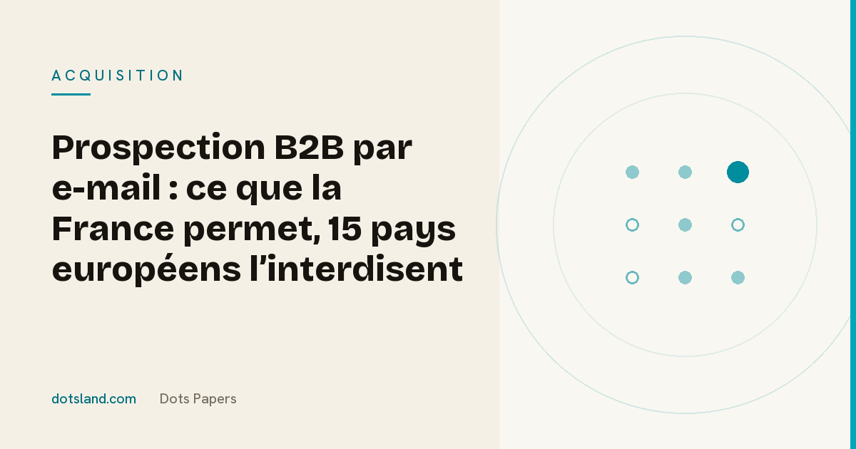 Couverture Dots Papers de l'article sur la prospection B2B par e-mail en Europe, pays par pays